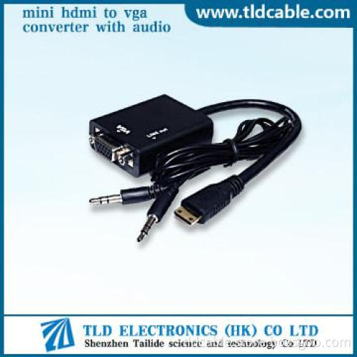 VGA to Mini HDMI Adapter with Audio for PC 1080P